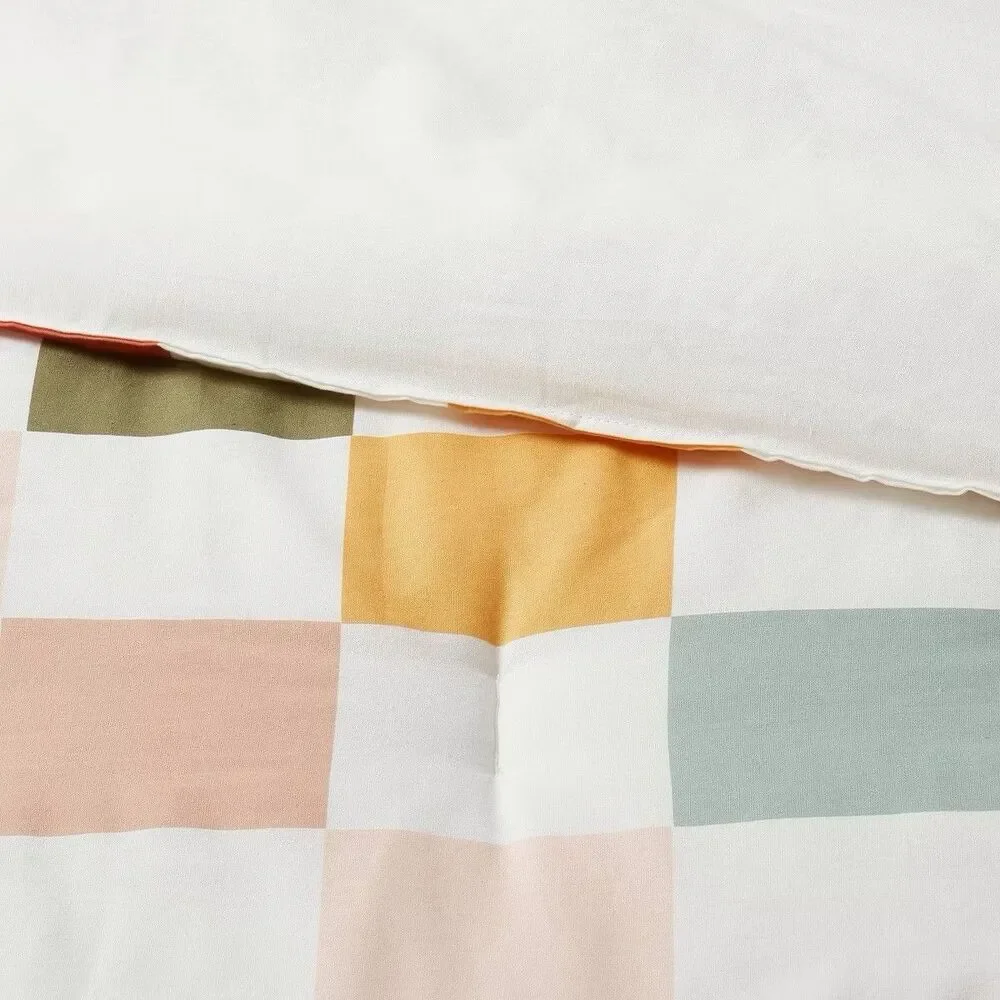 Pillowfort Twin Kids Checkered Comforter Set w/ Sham OEKO-TEX Bedding
